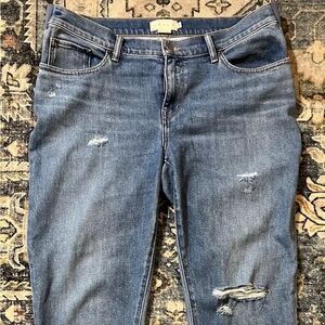 Hatch Maternity Boyfriend Under Belly Distressed Jeans